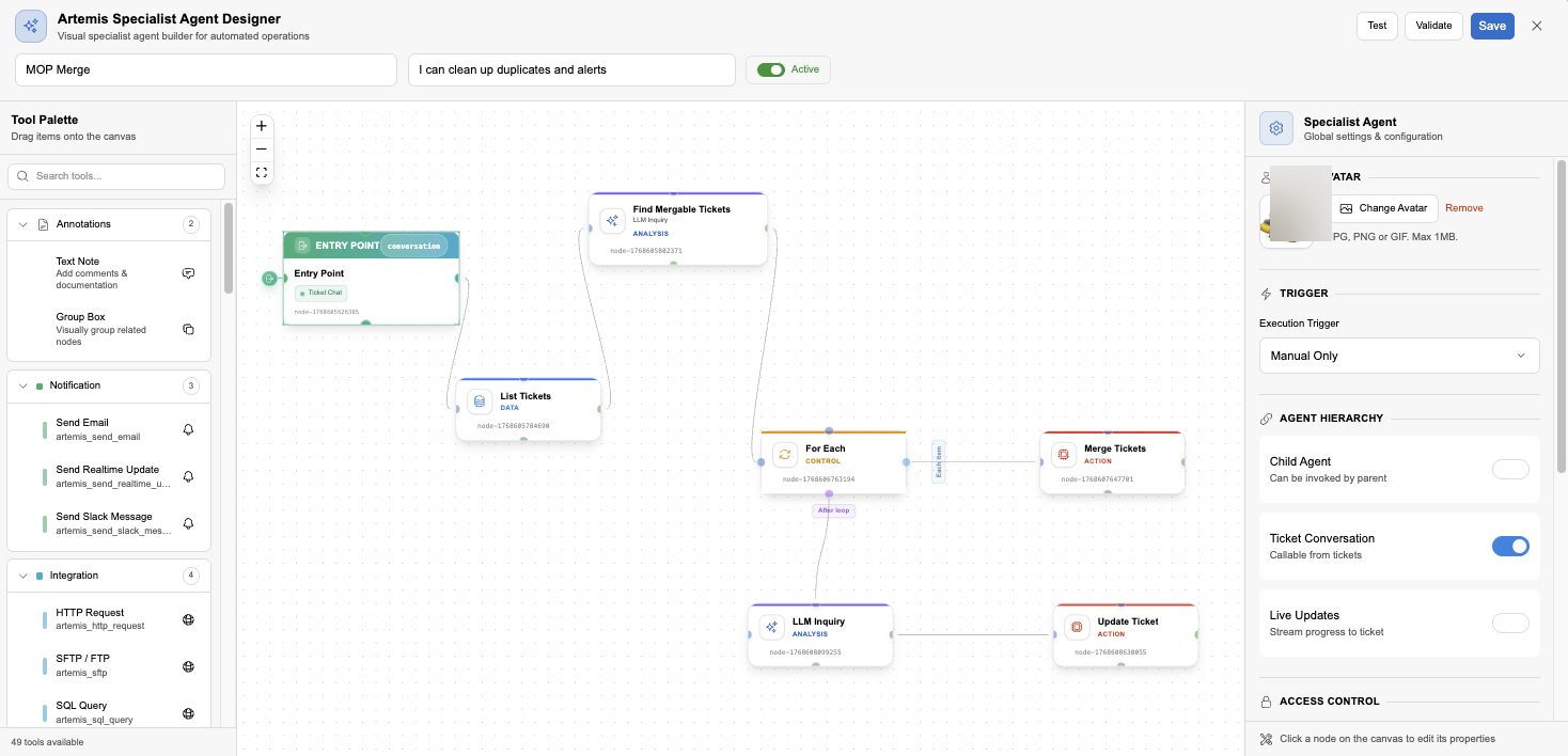 Agent Workflow with MOP Merge