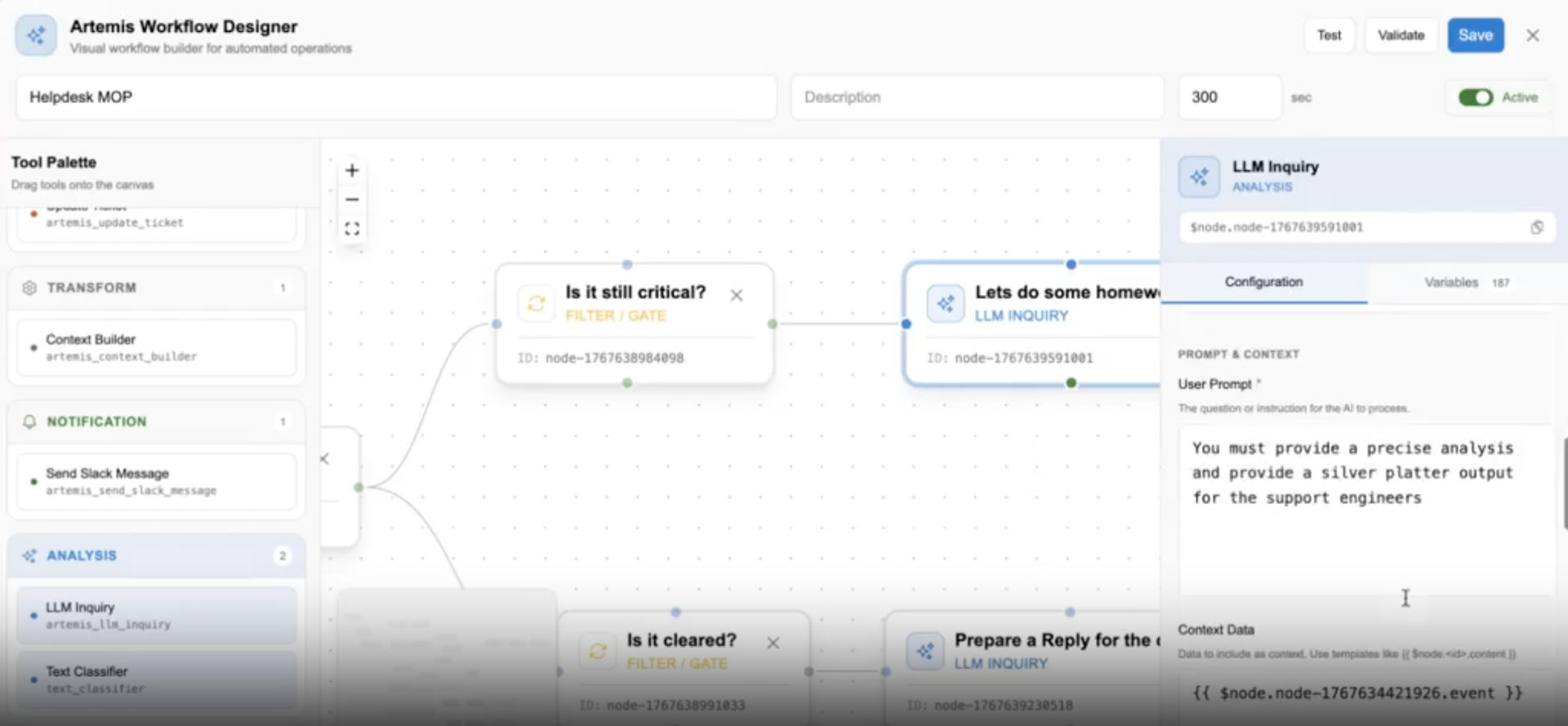 Artemis Workflow Designer