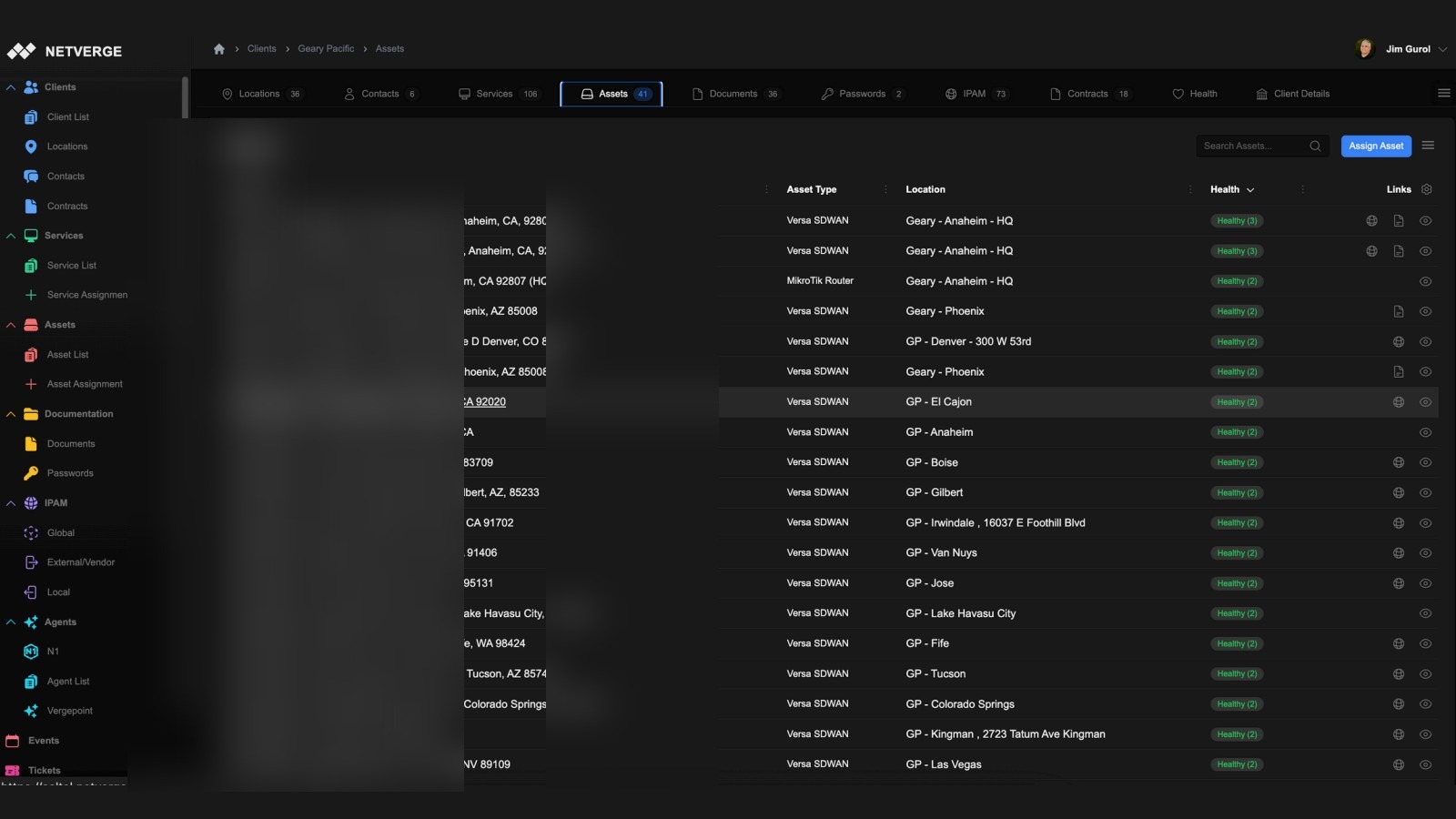 Netverge Assets View