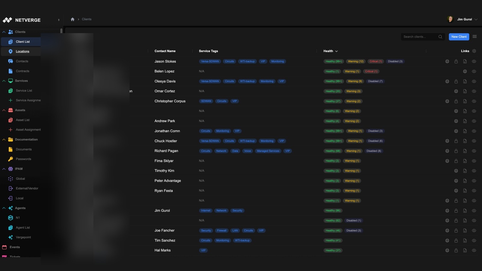 Netverge Clients View