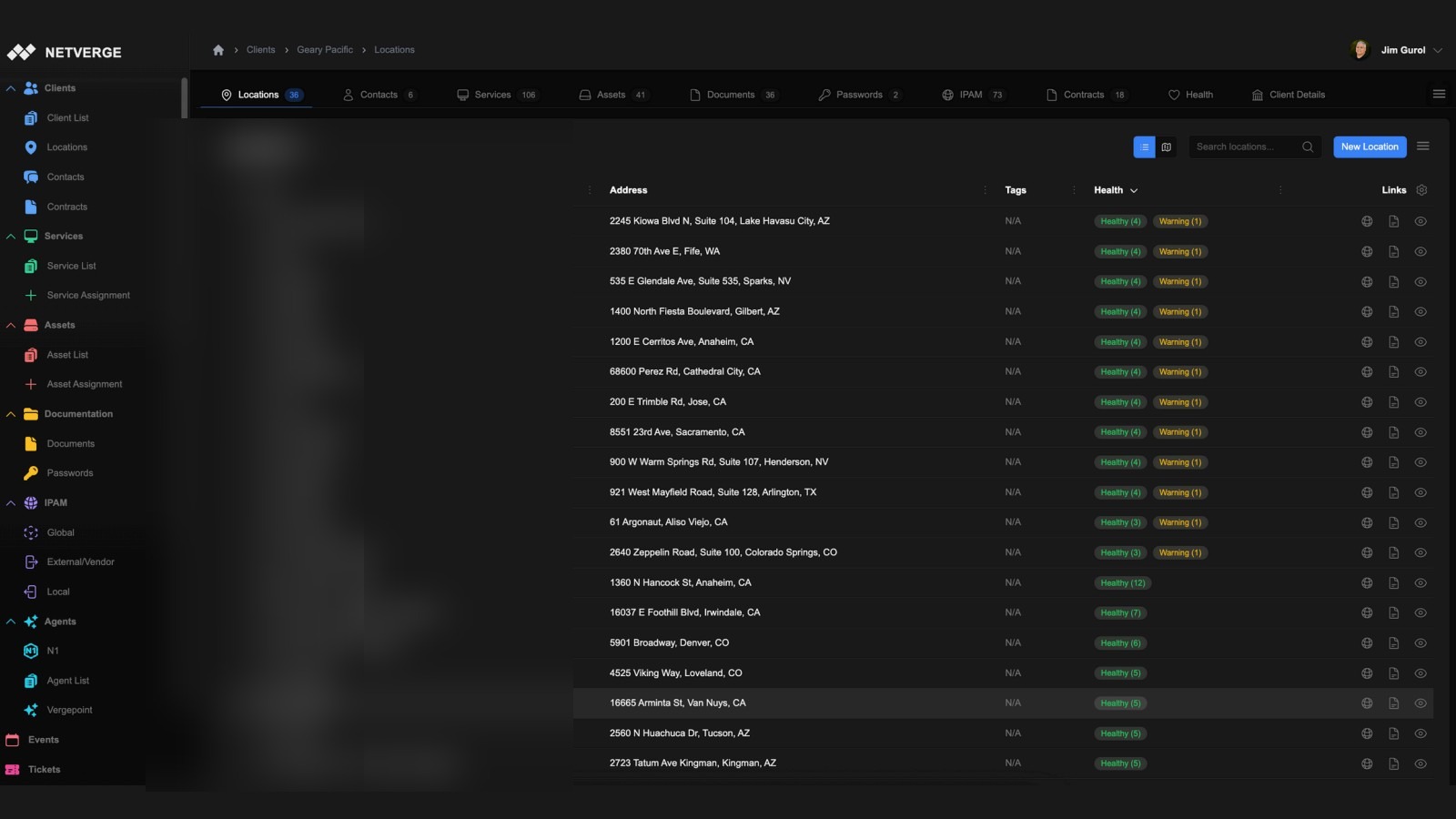 Netverge Locations View